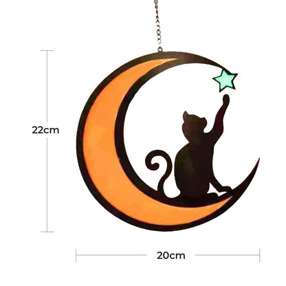 Cute Moon Cat Acrylic Pendant Necklace