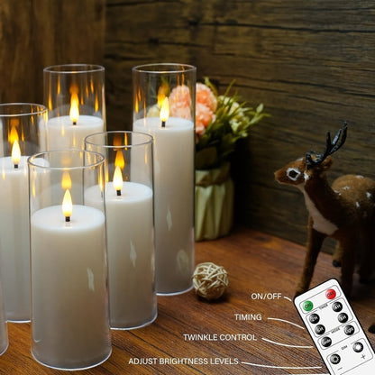 Warm White 5 Piece LED Candle Set