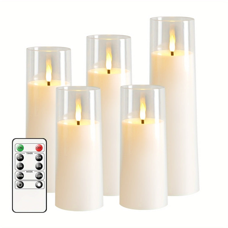 Warm White 5 Piece LED Candle Set