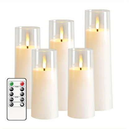 Warm White 5 Piece LED Candle Set