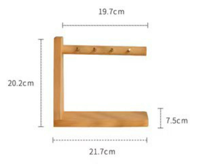 Wooden Key Holder with Hooks and Storage Tray - Fesara