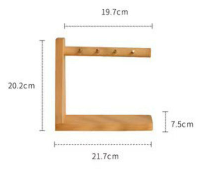 Wooden Key Holder with Hooks and Storage Tray - Fesara