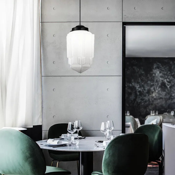 Vintage Retro Pendant Lamp with Glass Shade