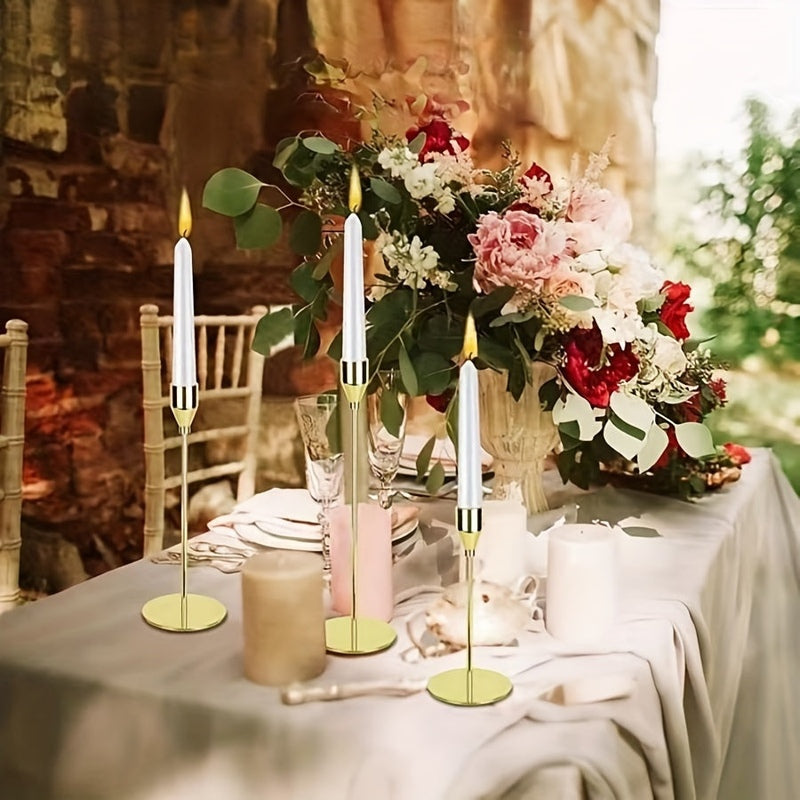 Luxury Black Gold Candle Holder Set