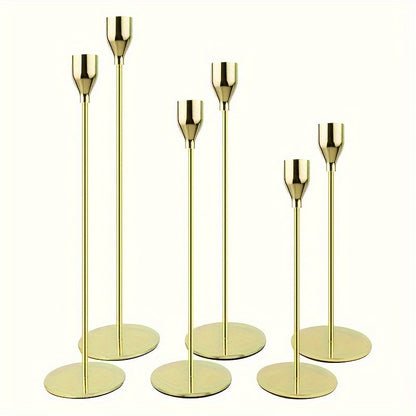 Luxury Black Gold Candle Holder Set