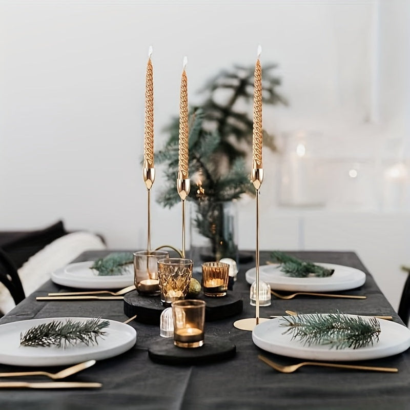 Luxury Black Gold Candle Holder Set