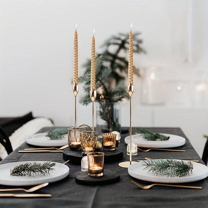 Luxury Black Gold Candle Holder Set