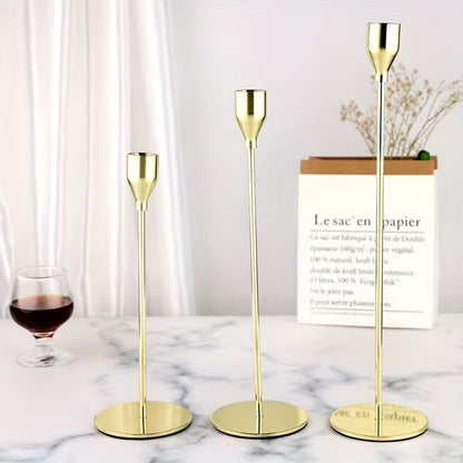 Luxury Black Gold Candle Holder Set