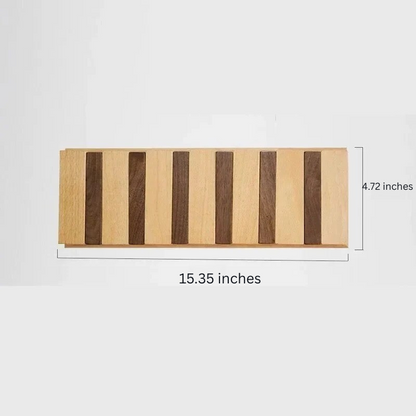 Rustic Wood Wall Coat Rack with Hooks