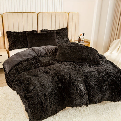 Cozy Fesara Plush Duvet Cover Set with Zipper