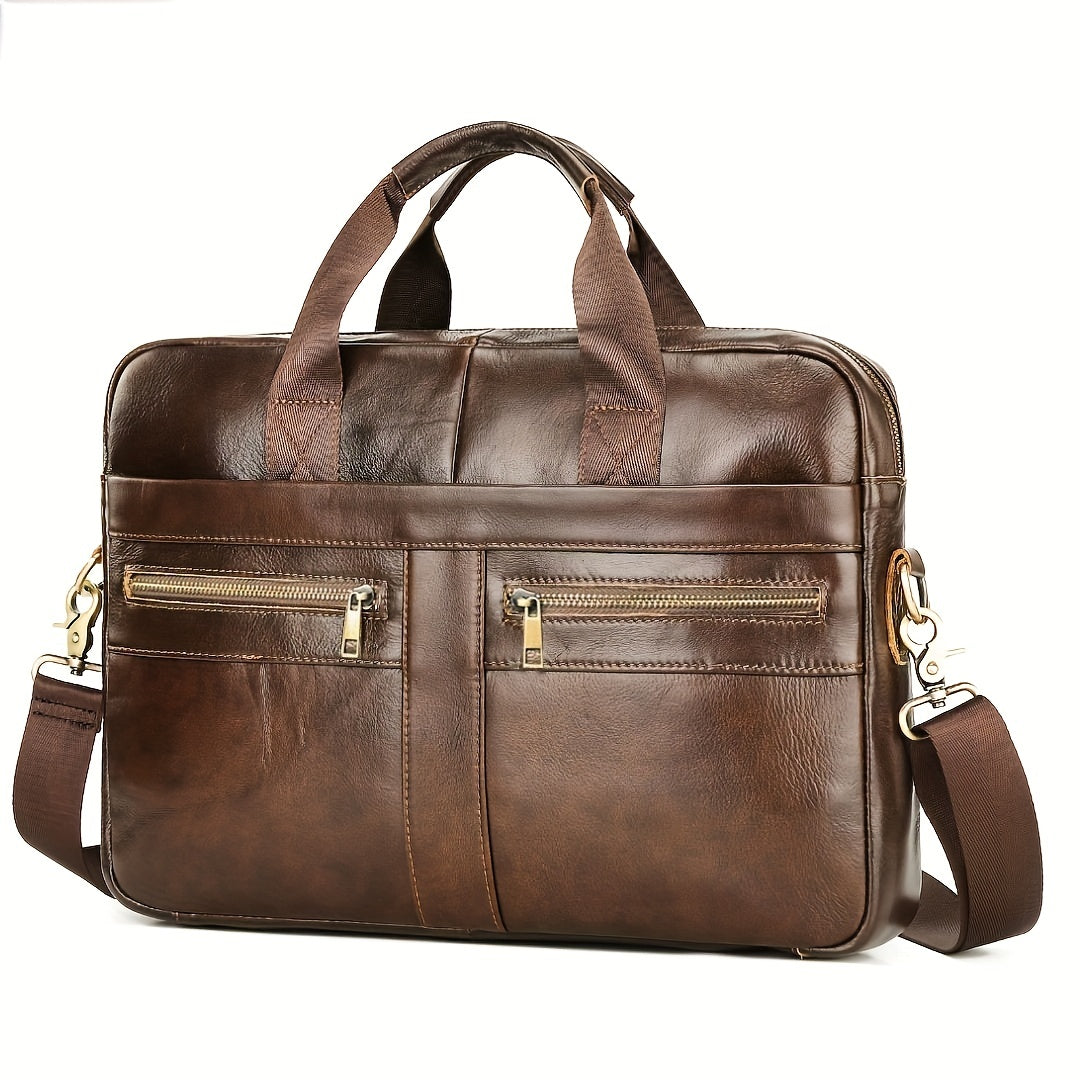 Authentic Leather Mens Crossbody Bag - Adjustable Strap - Fesara