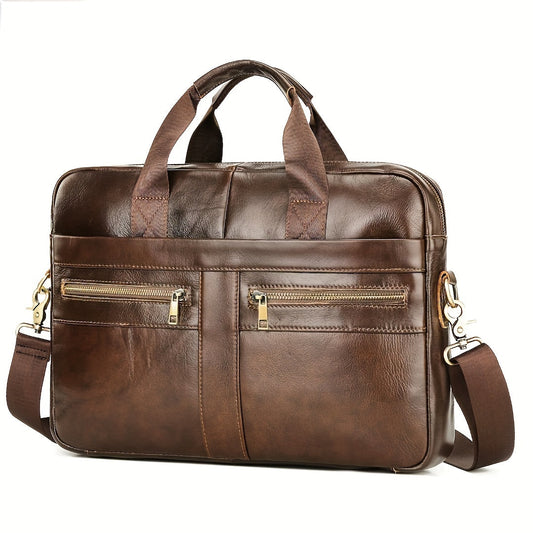 Authentic Leather Mens Crossbody Bag - Adjustable Strap - Fesara