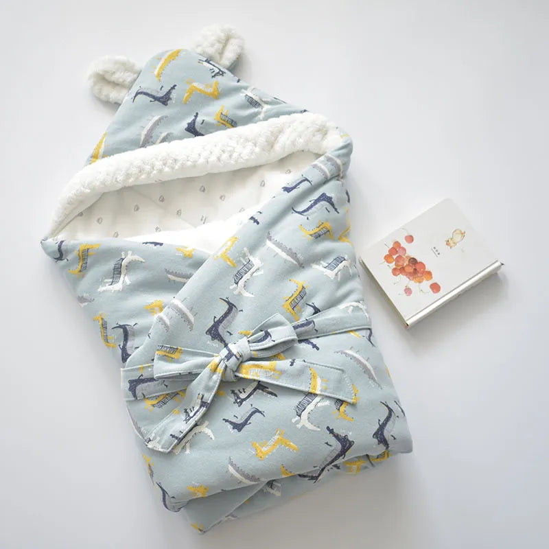 Soft Baby Sleep Blanket with Hood and Fleece Lining - Fesara