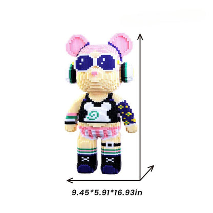 Colorful Building Block Bear Toys - Fun DIY Display Figures
