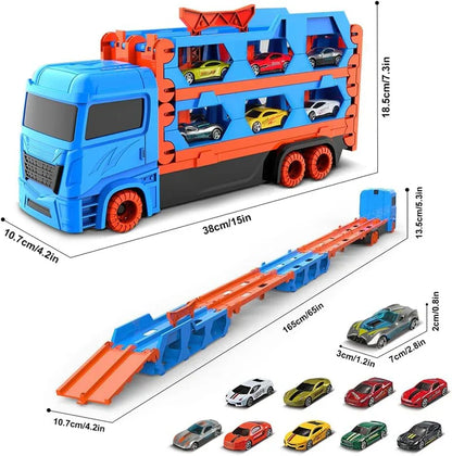 Portable Car Playset with Folding Stunt Track