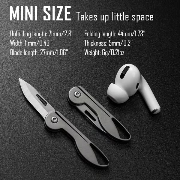 Compact Lightweight Folding Keychain Knife