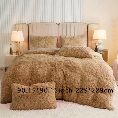 Soft Plush Velvet Duvet Cover Set for Cozy Bedding