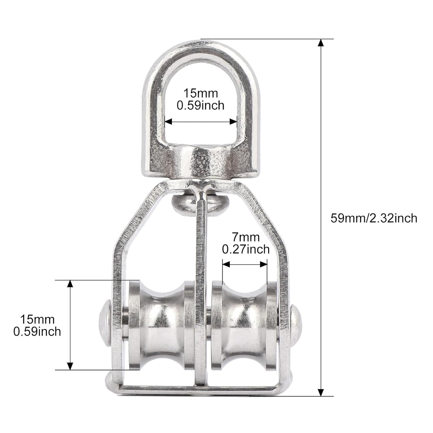 Durable Metal Rotating Pulley Block