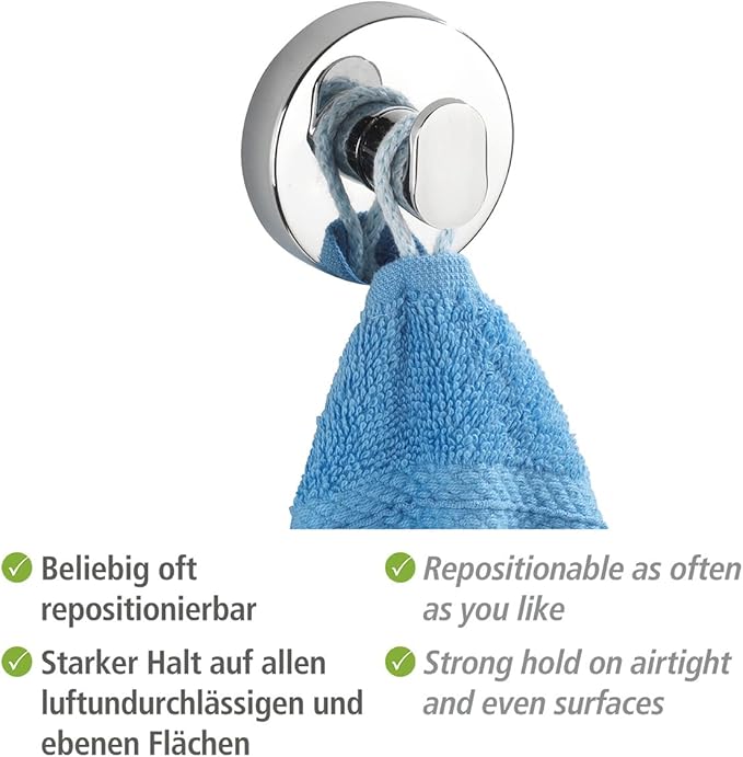 Easy Hang Vacuum Wall Hooks Duo - Strong Drill-Free Mounts