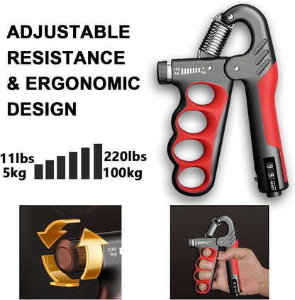 Compact Grip Strength Trainer with Rep Counter