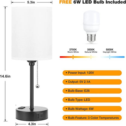 Stylish Desk Lamp with USB Charging and Color Options