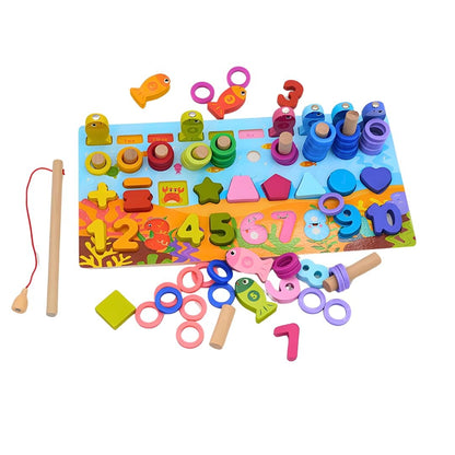 Educational Wooden Number Puzzle Toy Set