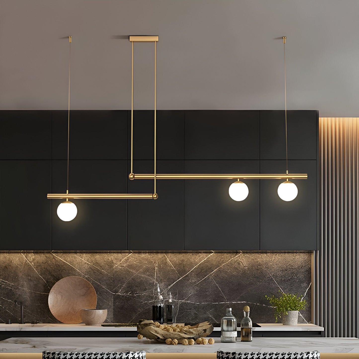 Modern Glass Linear Pendant Light Fixture