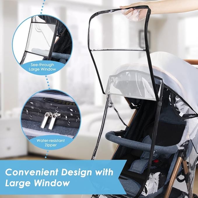 Waterproof Stroller Rain Cover – Clear Protective Hood