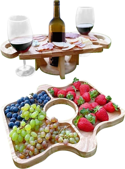 Space Saving 2-in-1 Wine and Fruit Table Holder