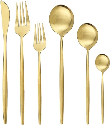 Simple 36-Piece Stainless Steel Flatware Set with Matte Finish