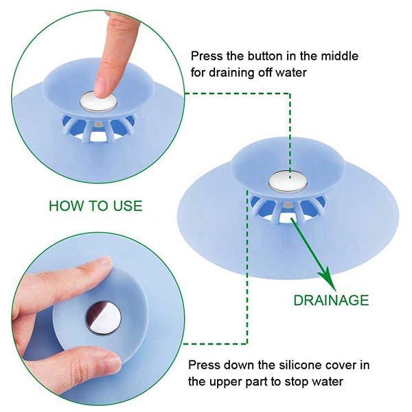 Bathtub Drain Stopper with Hair Catcher Strainer