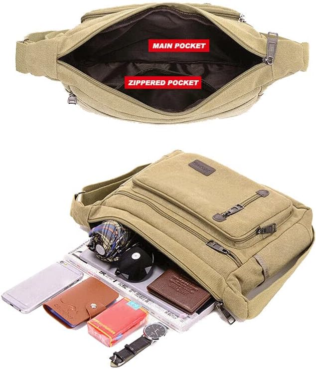 Vintage Style Canvas Crossbody Messenger Bag