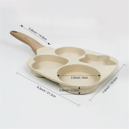 Fesara 4-Cup Easy Release Star Shaped Egg Pan