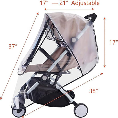 Waterproof Stroller Rain Cover – Clear Protective Hood