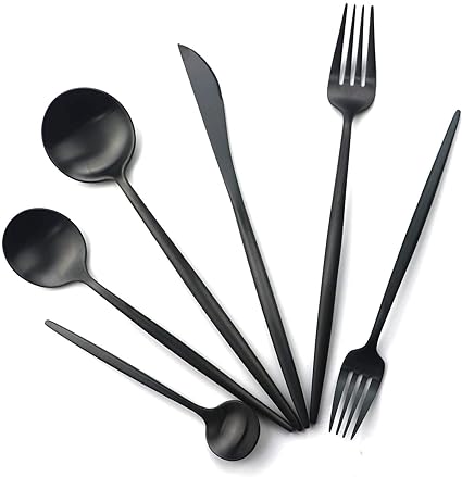 Simple 36-Piece Stainless Steel Flatware Set with Matte Finish