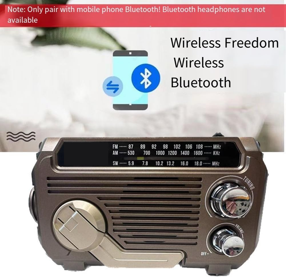 Portable Emergency Radio with Power Bank and Flashlight