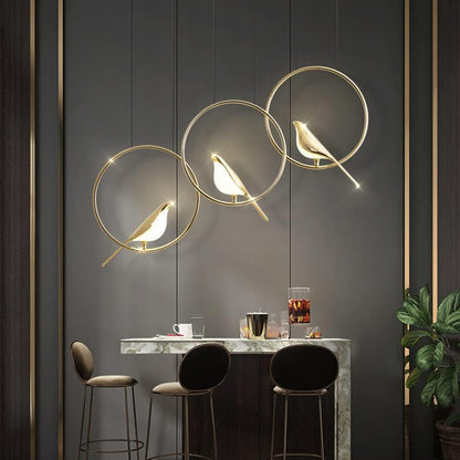 Colorful Bird Shaped Pendant LED Lamp
