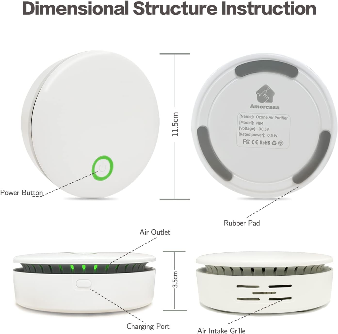 Compact Air Cleaner for Home and Pets