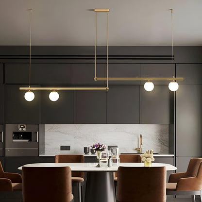 Modern Glass Linear Pendant Light Fixture