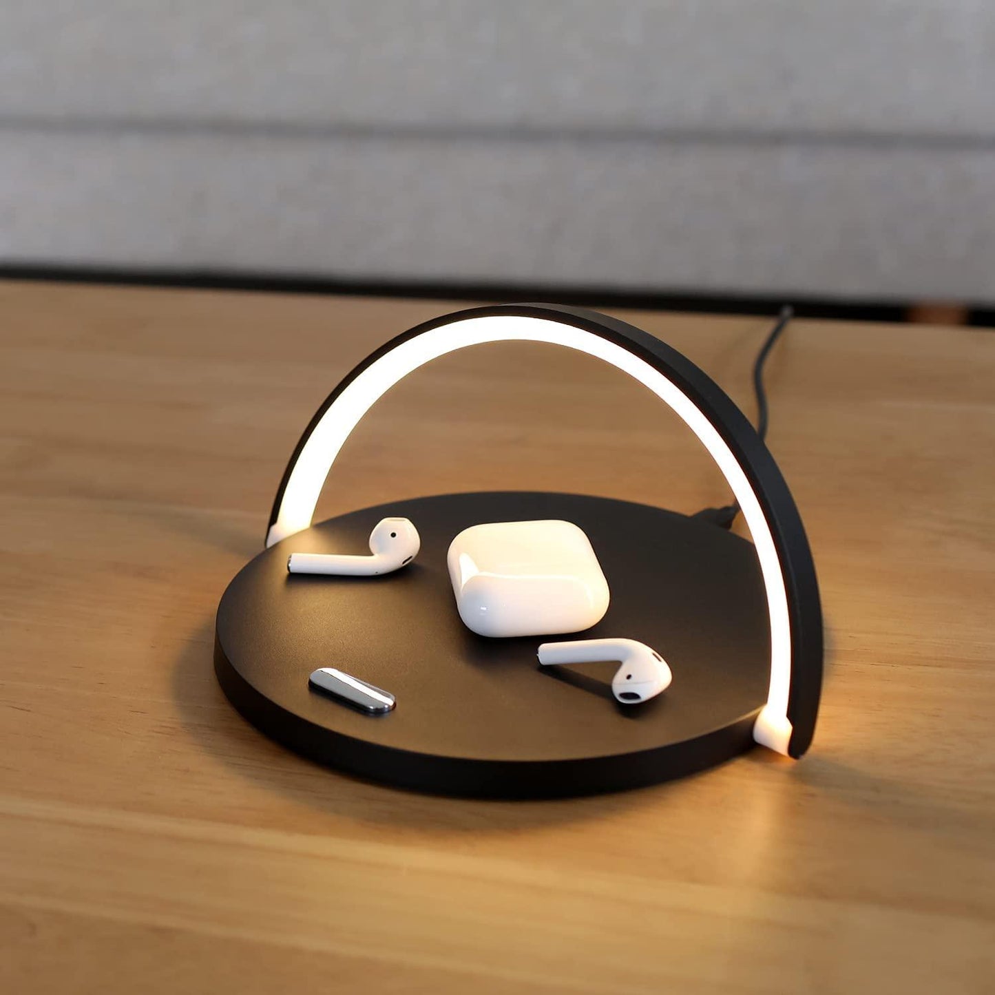 Wireless Charging Station with Phone Holder and LED Light