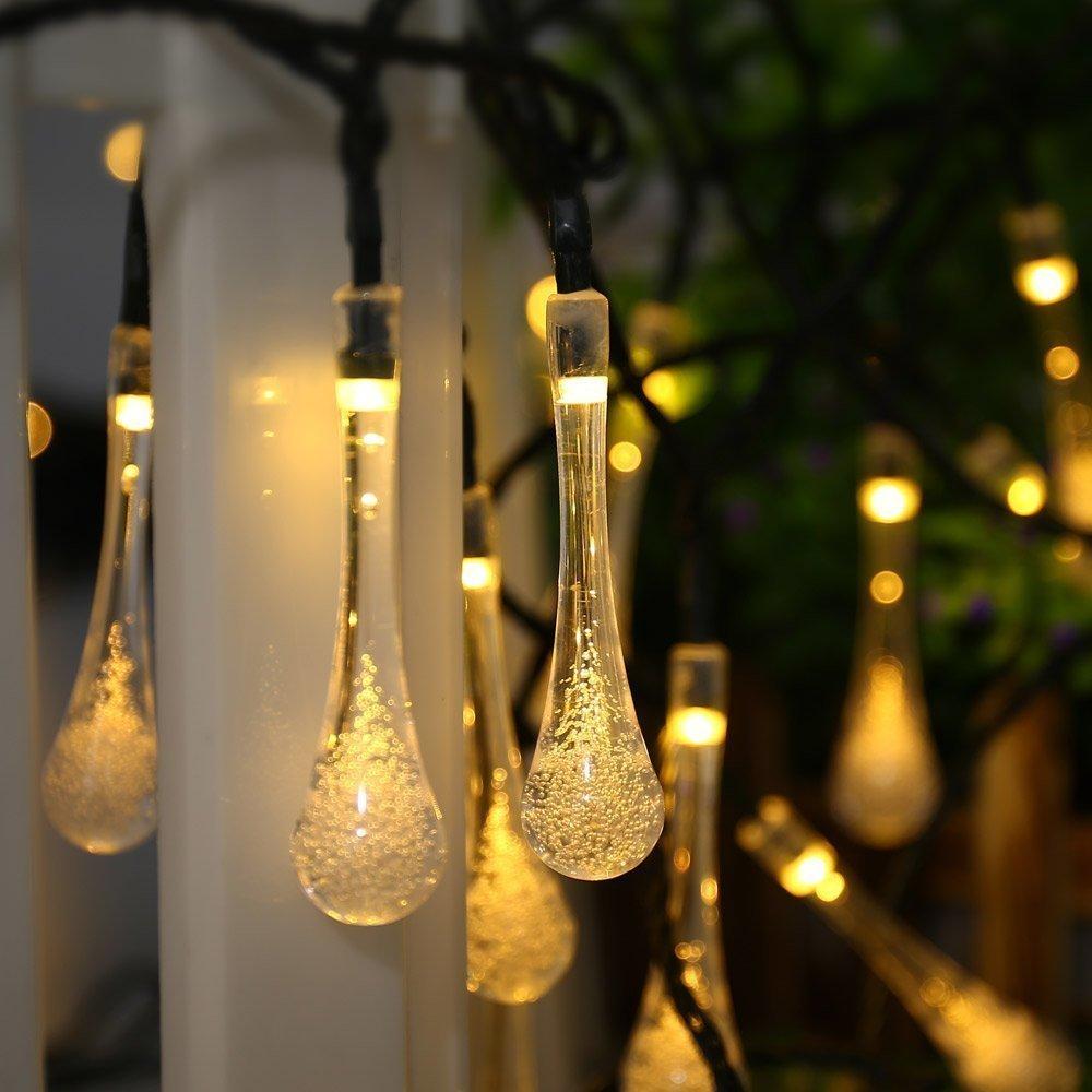 Colorful Solar Powered Water Drop Lights