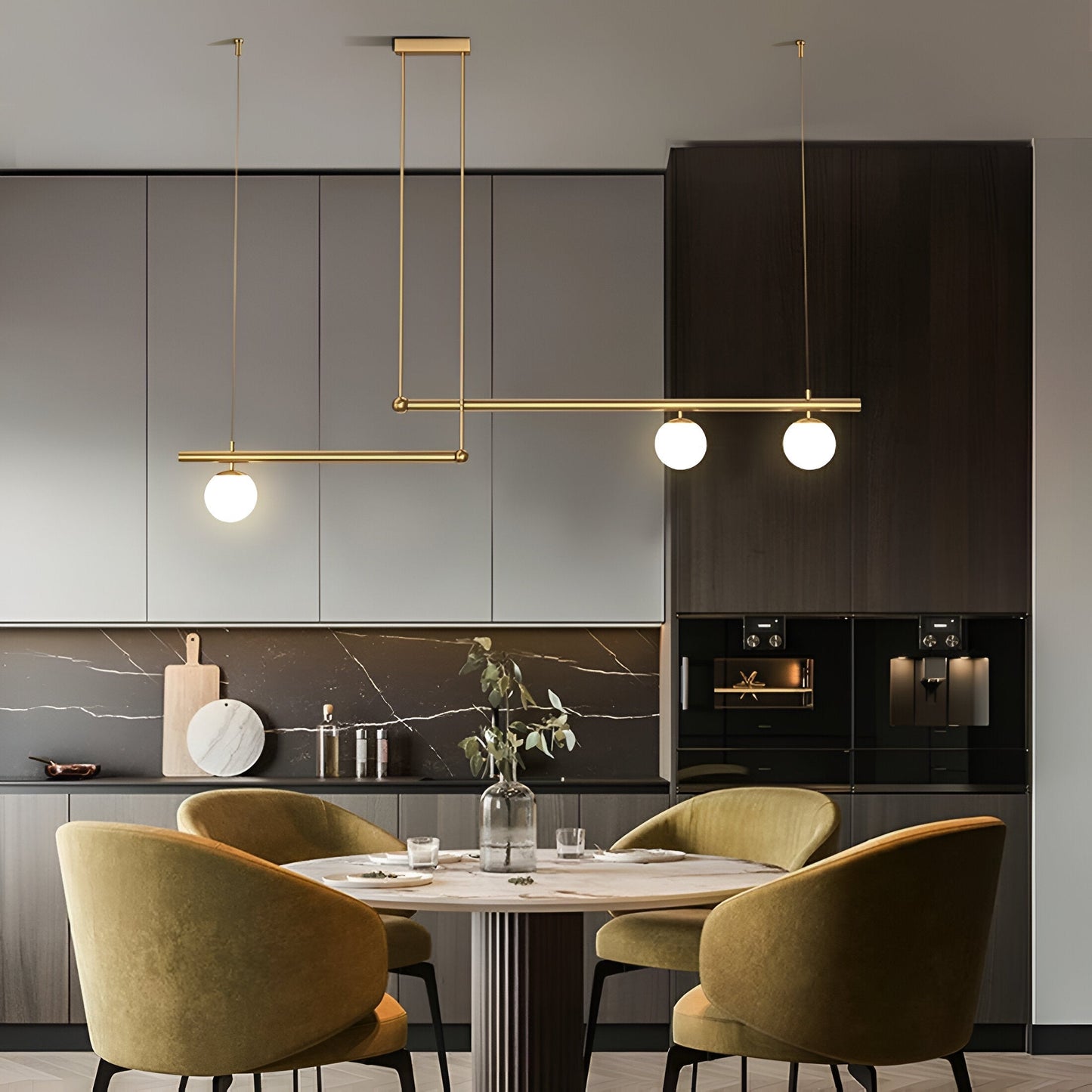 Modern Glass Linear Pendant Light Fixture