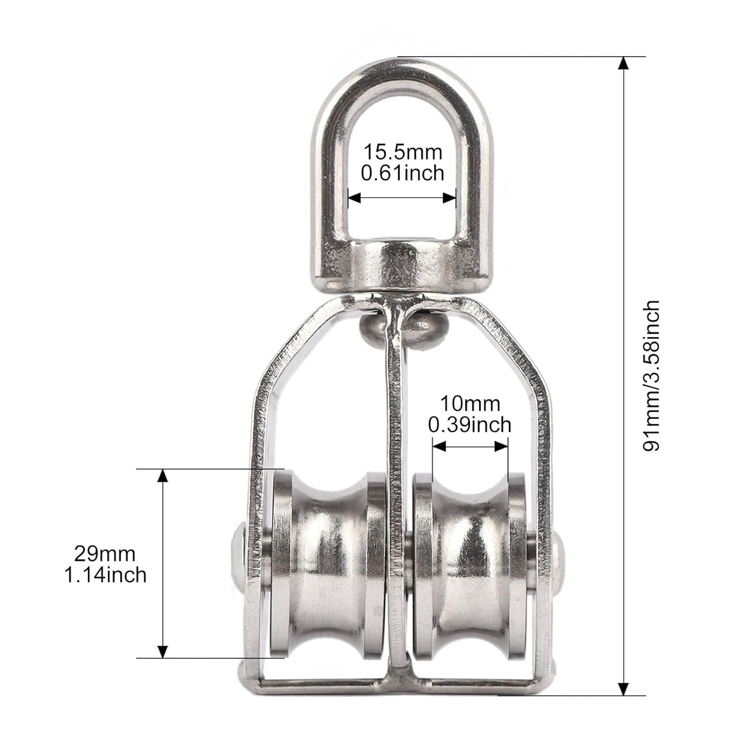 Durable Metal Rotating Pulley Block