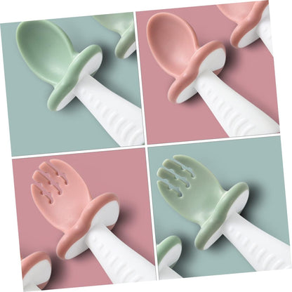 Soft Baby Utensil Set - Silicone Spoon and Fork