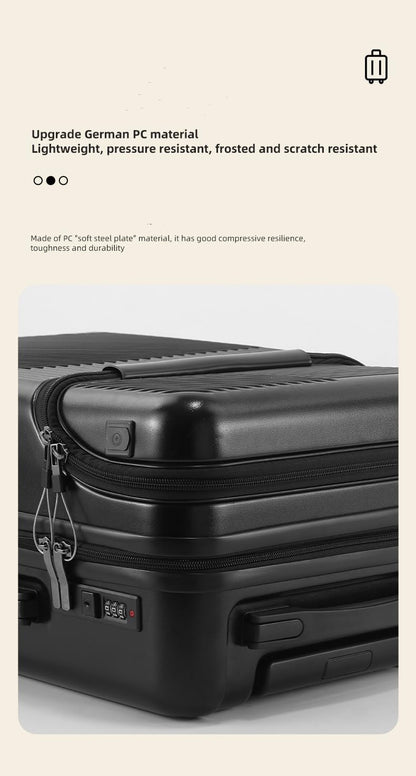Durable Hardside Carry On Suitcase with USB Charger & Lock
