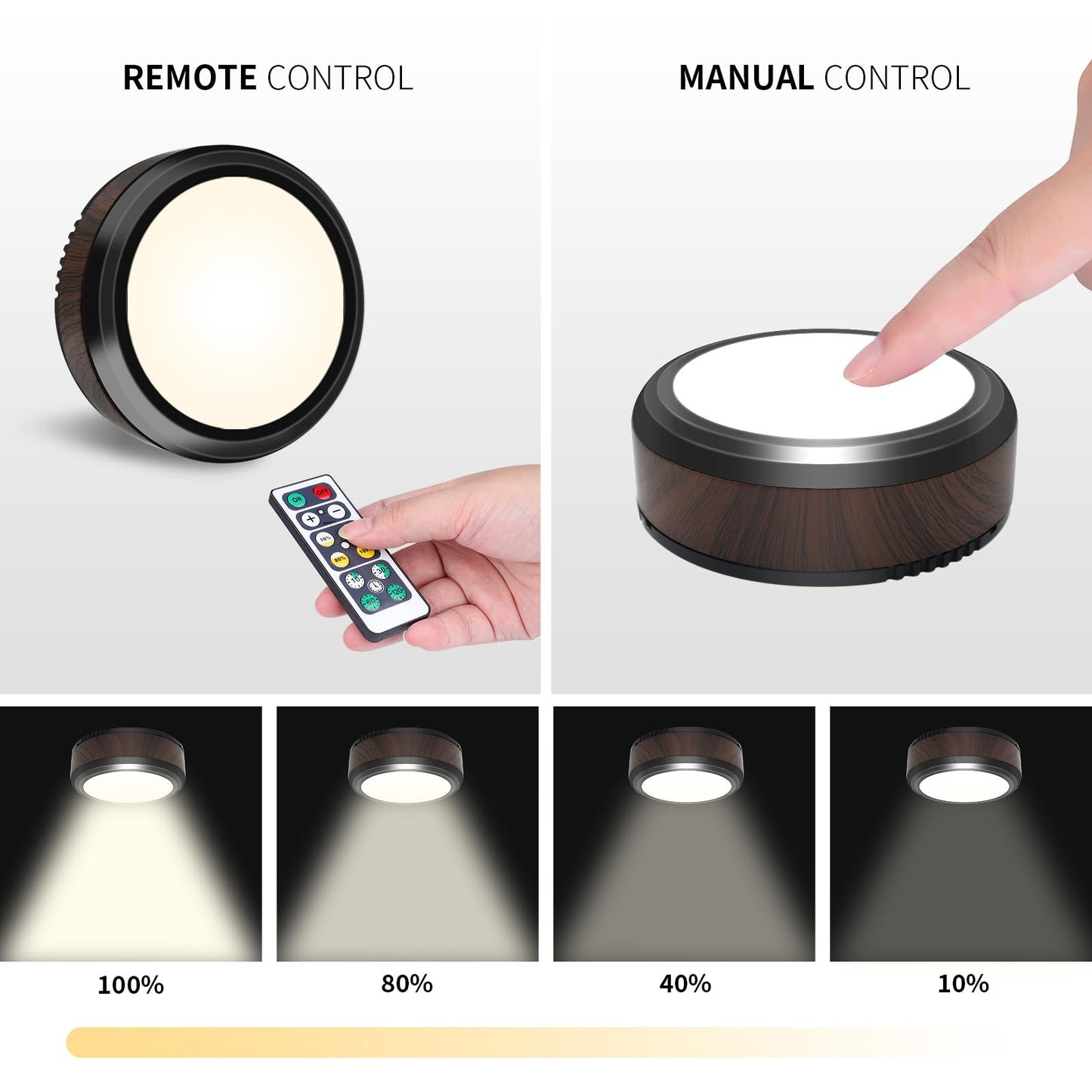 Bright Wireless Under Cabinet LED Lights - 6 Pack