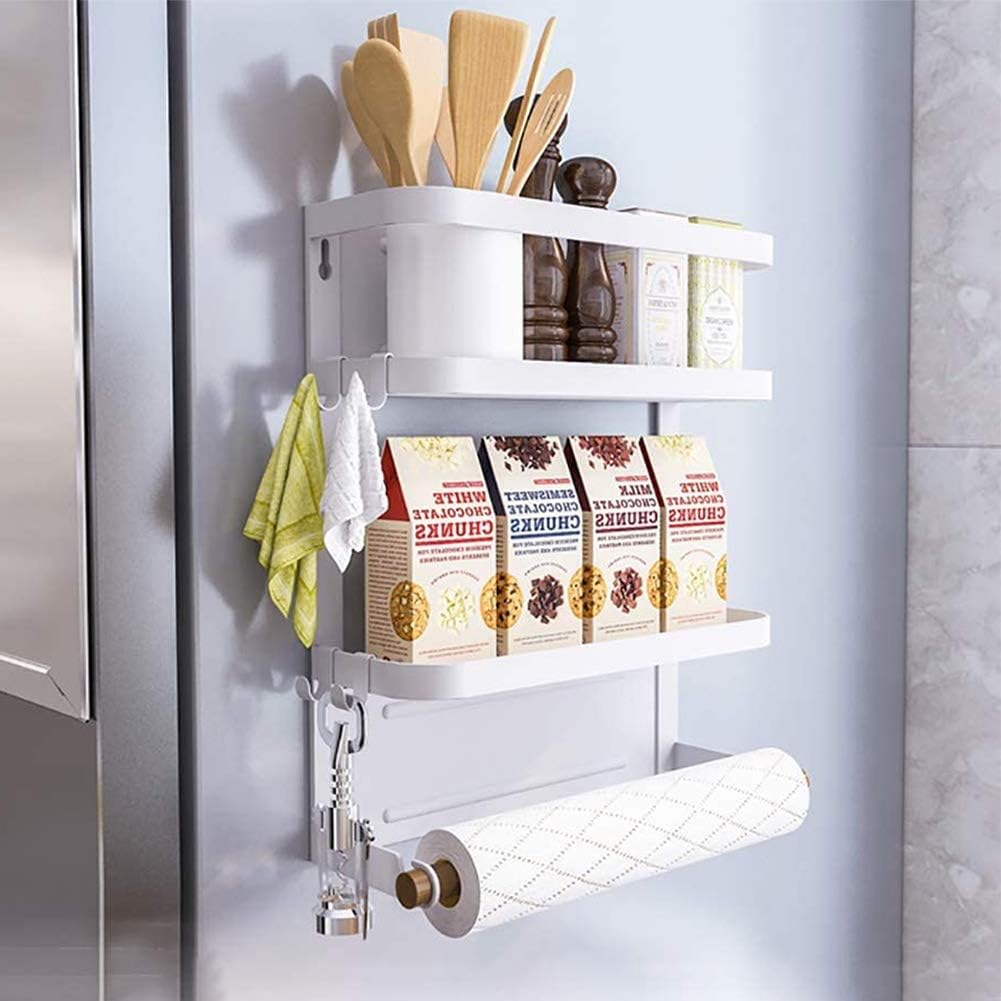 Space Saving Fridge Spice Organizer with Towel Holder