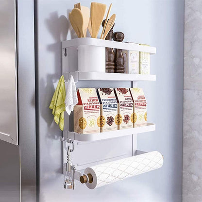Space Saving Fridge Spice Organizer with Towel Holder