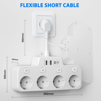 Flexible Wall Mount Outlet with USB Charging Station