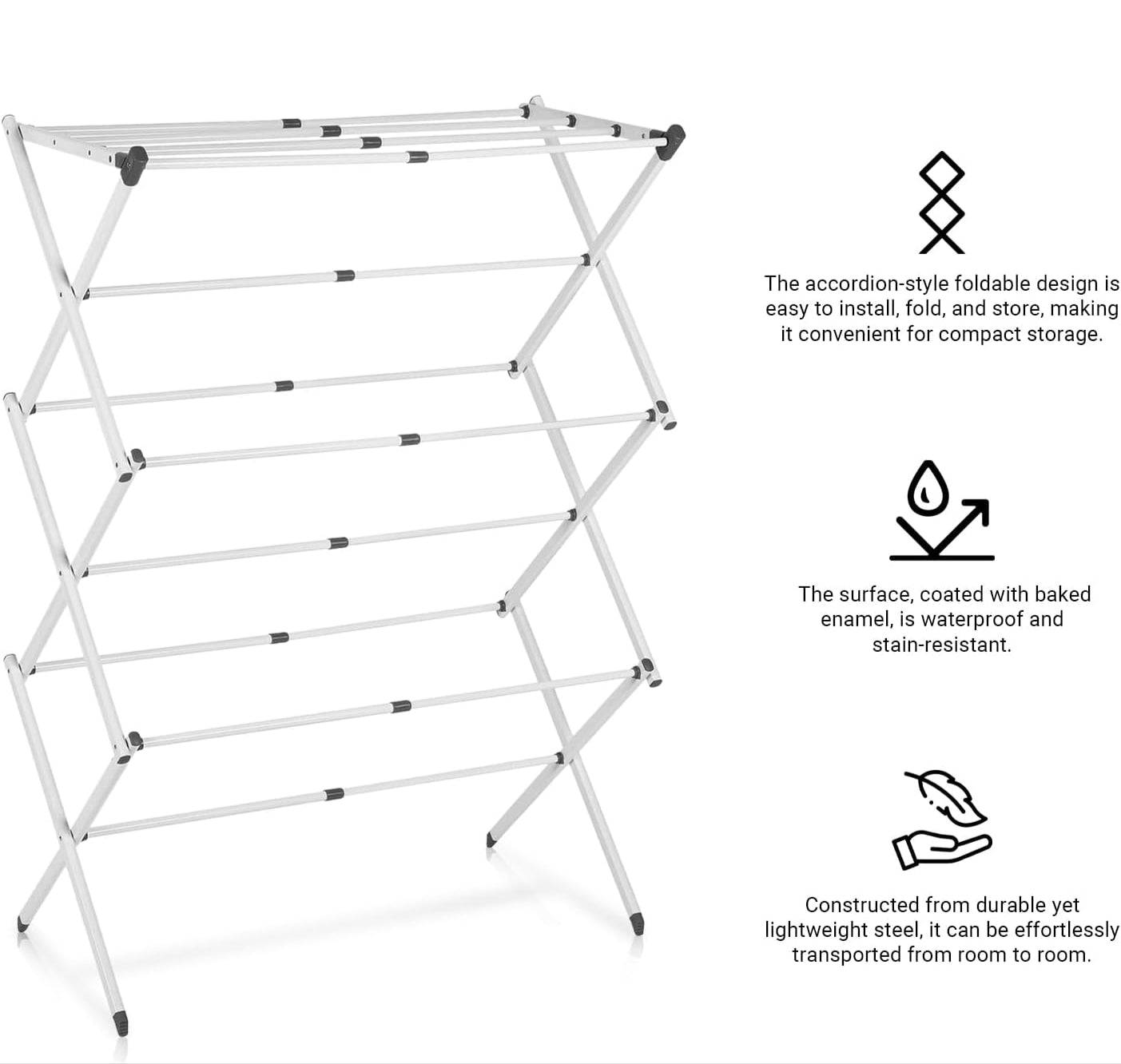 Portable 3-Tier Folding Clothes Dryer Rack